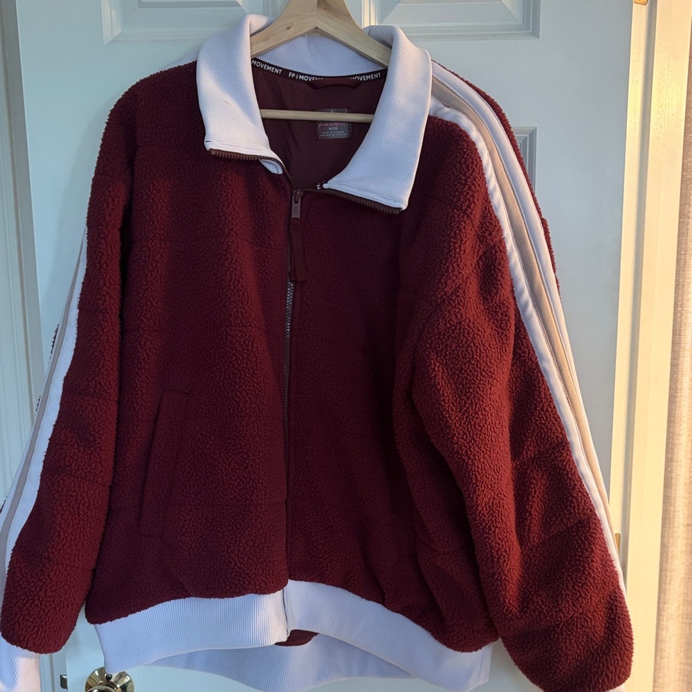 FP movement Women's Burgundy and White Jacket